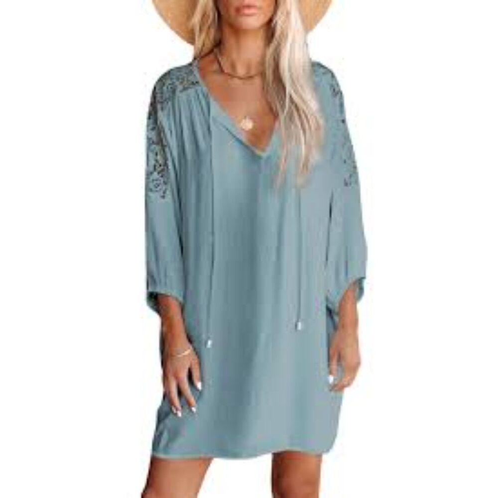 Summer Dress Beach Smock Loose Cover Up Casual Dress Medium